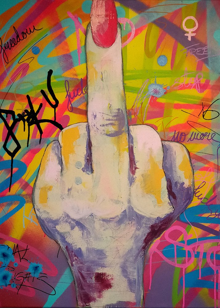 Arte colorata del dito medio da Sofia Toborg