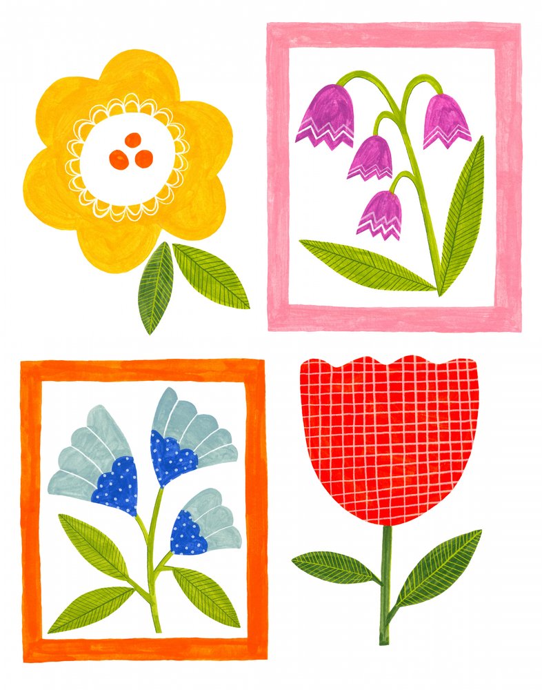 Fiori colorati in stile folk da Susan Black