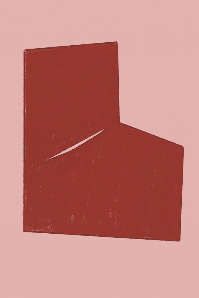 Modulo rosso ad angolo da THE MIUUS STUDIO