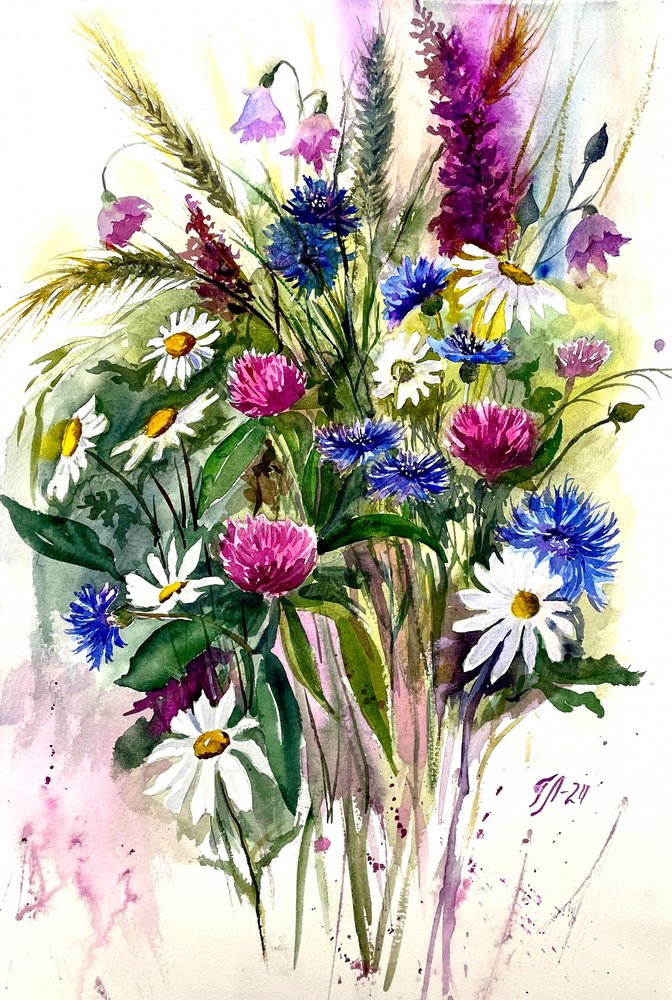 Bouquet di fiori di campo dai colori vivaci da Tanya Lundmark
