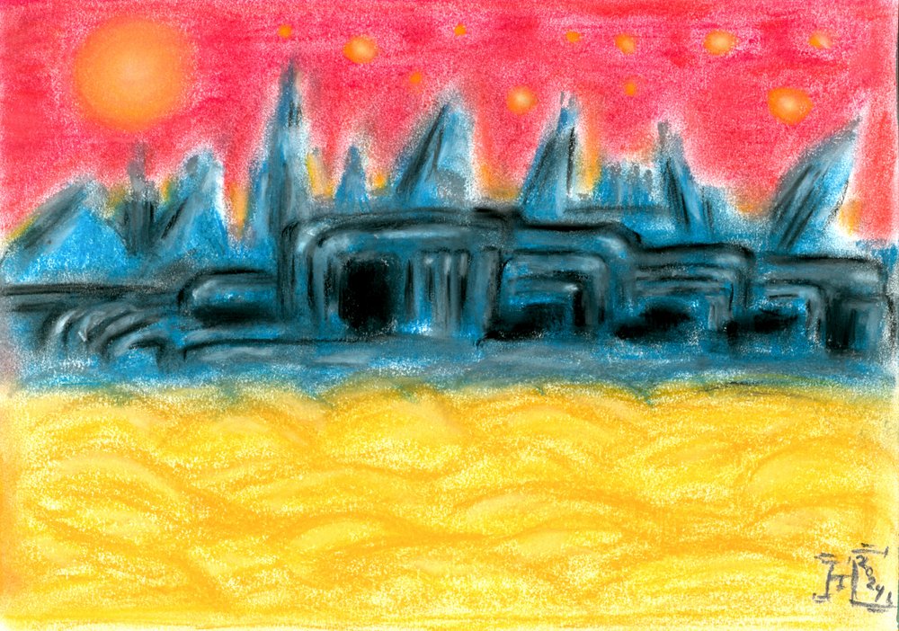 Tramonto su Alien City da Tim Hoinkis