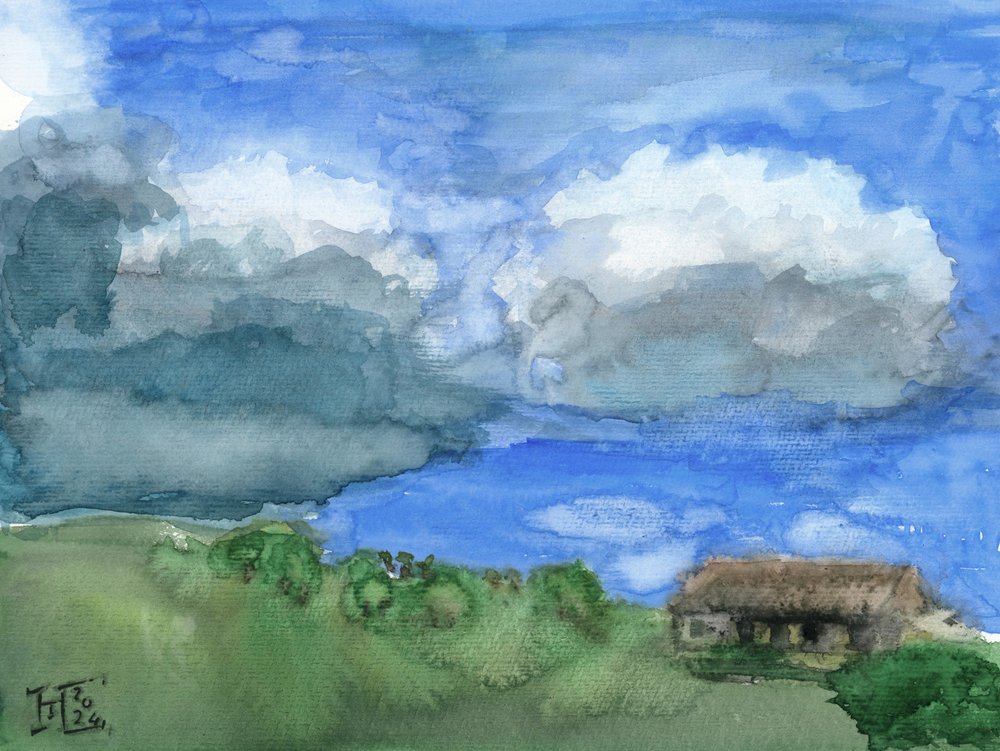 Una casa sotto le nuvole di tempesta da Tim Hoinkis