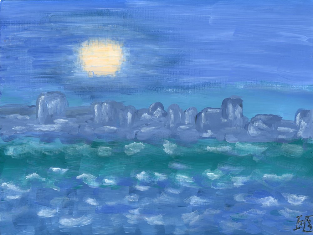 Sereno paesaggio marino al chiaro di luna da Tim Hoinkis