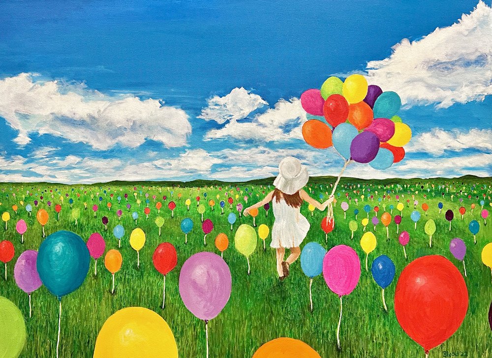 Il campo di palloncini della Ragazza Allegra da Tom Blood