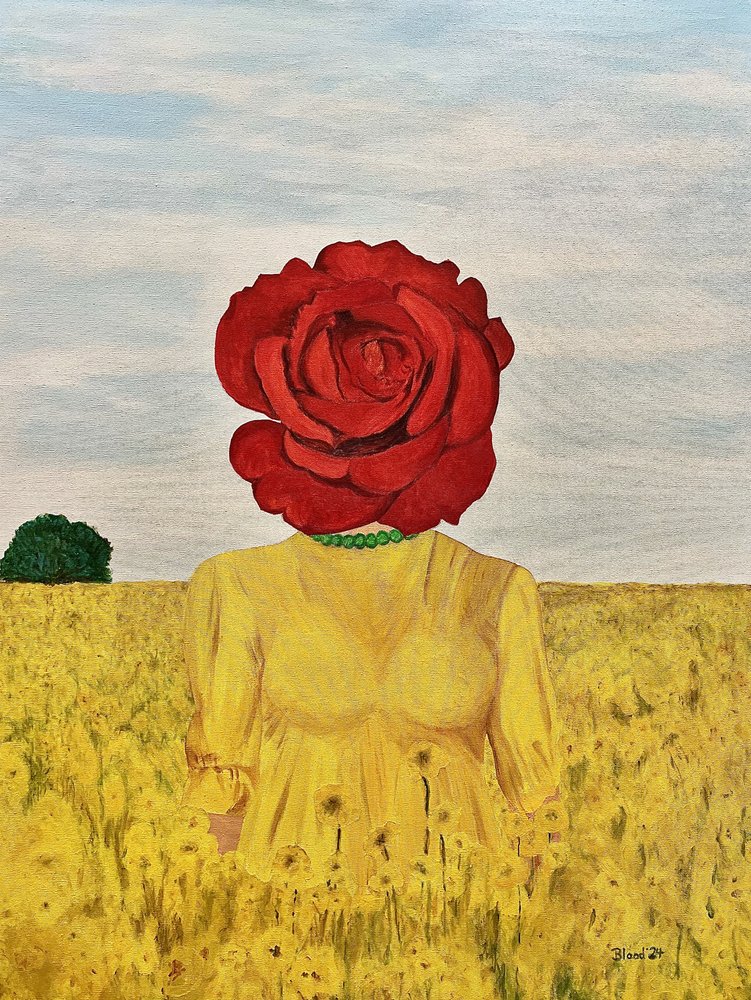 Campo giallo con rose in primo piano da Tom Blood