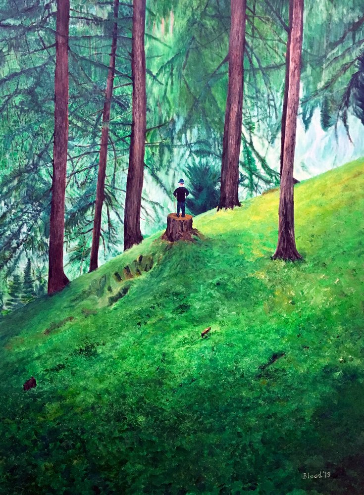 Figura solitaria nella foresta da Tom Blood