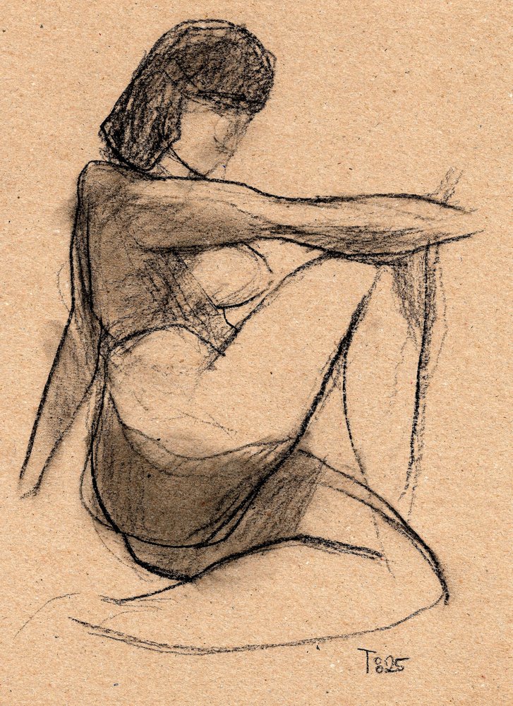 Schizzo di una figura contemplativa da Tore Bahnson