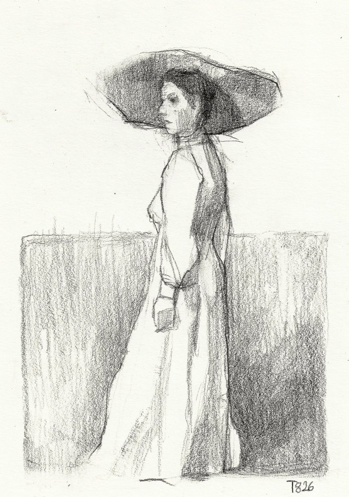 Schizzo di una donna elegante da Tore Bahnson