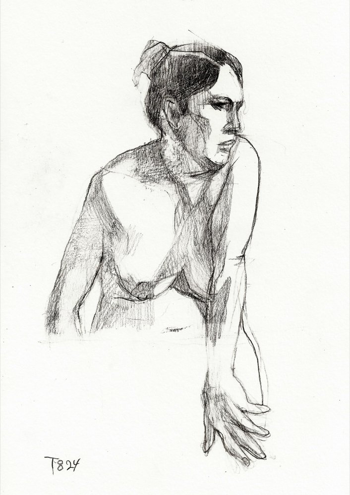Figura femminile pensierosa da Tore Bahnson