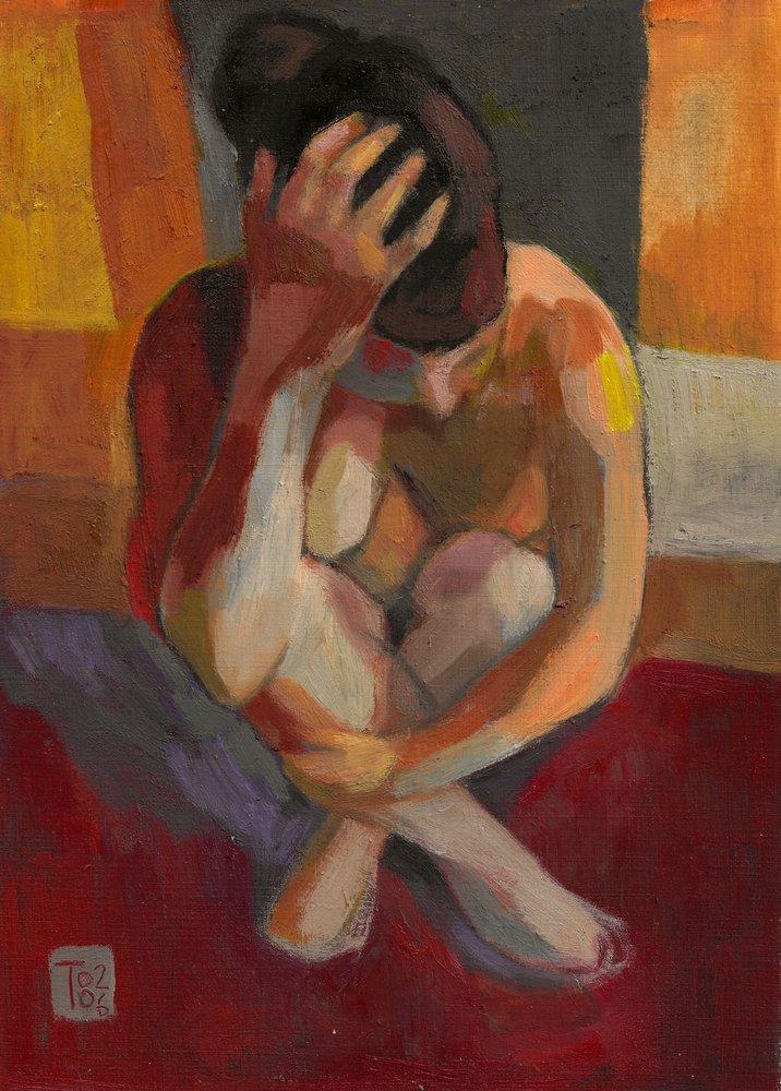 Figura nuda pensierosa da Tore Bahnson