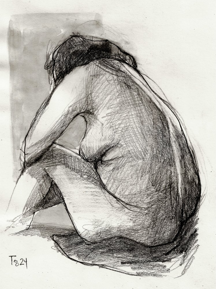 Figura nuda pensierosa da Tore Bahnson