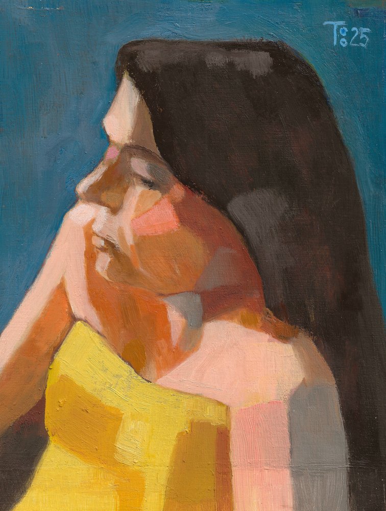 Profilo di una donna pensierosa da Tore Bahnson