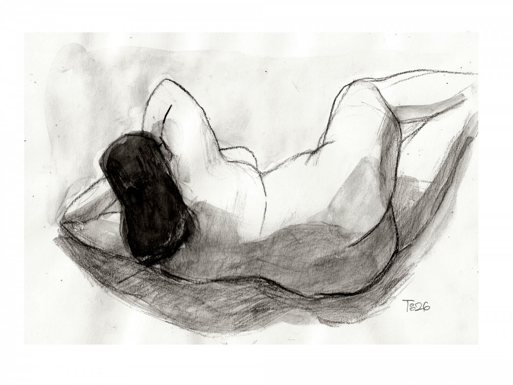 Disegno di nudo reclinato da Tore Bahnson