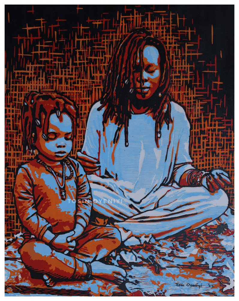 Madre e bambino in armonia da Tosin Oyeniyi