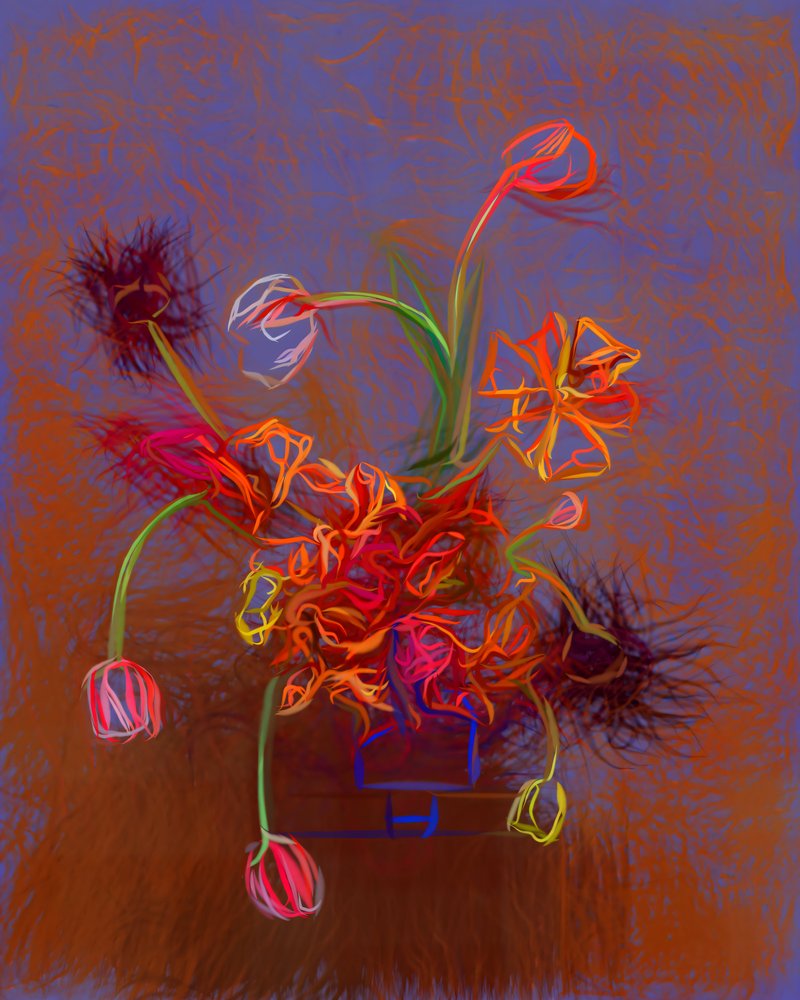 Fiori astratti dai colori vivaci da Uma Gokhale