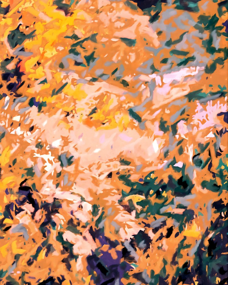 Un vivace quadro astratto autunnale da Uma Gokhale