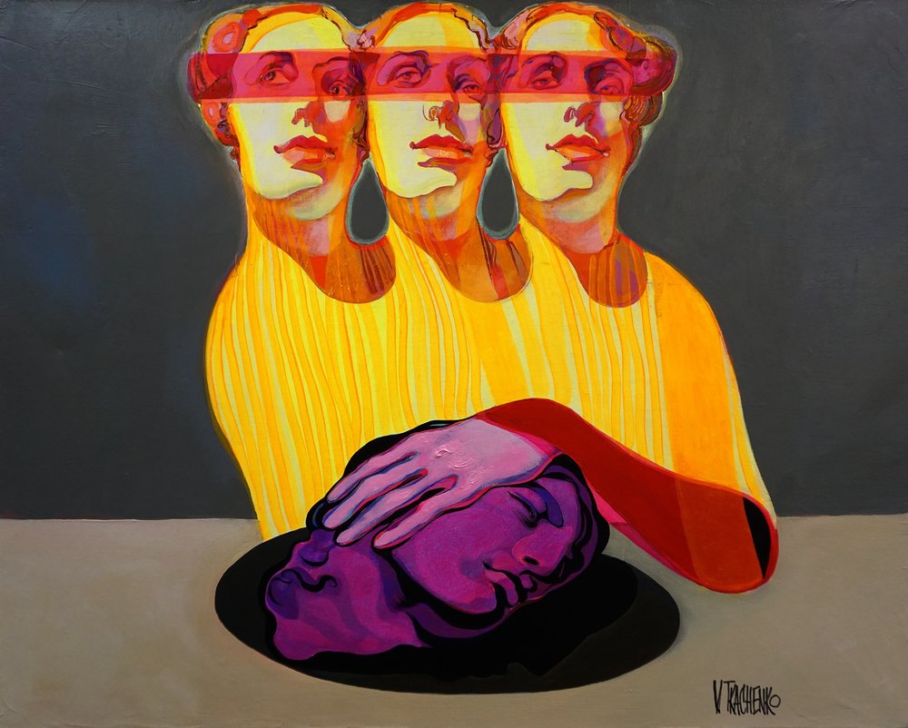 Figure surreali - Testa viola da Victor Tkachenko
