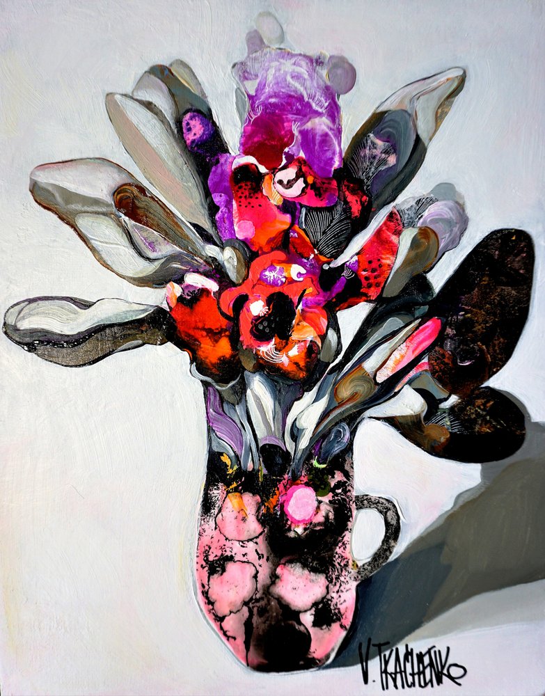 Fiori astratti dai colori vivaci da Victor Tkachenko