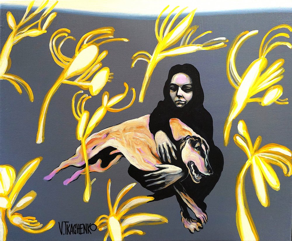 Abbraccio protettivo di una donna da Victor Tkachenko