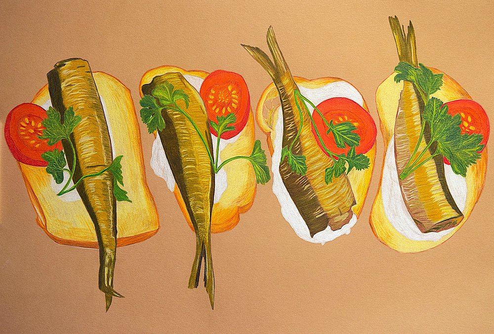 Panini con spratti dorati da Viktoriia Saunina