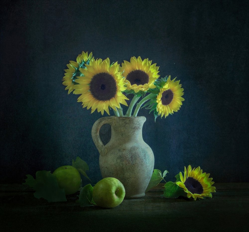 Girasoli e mele verdi da Yinan F.