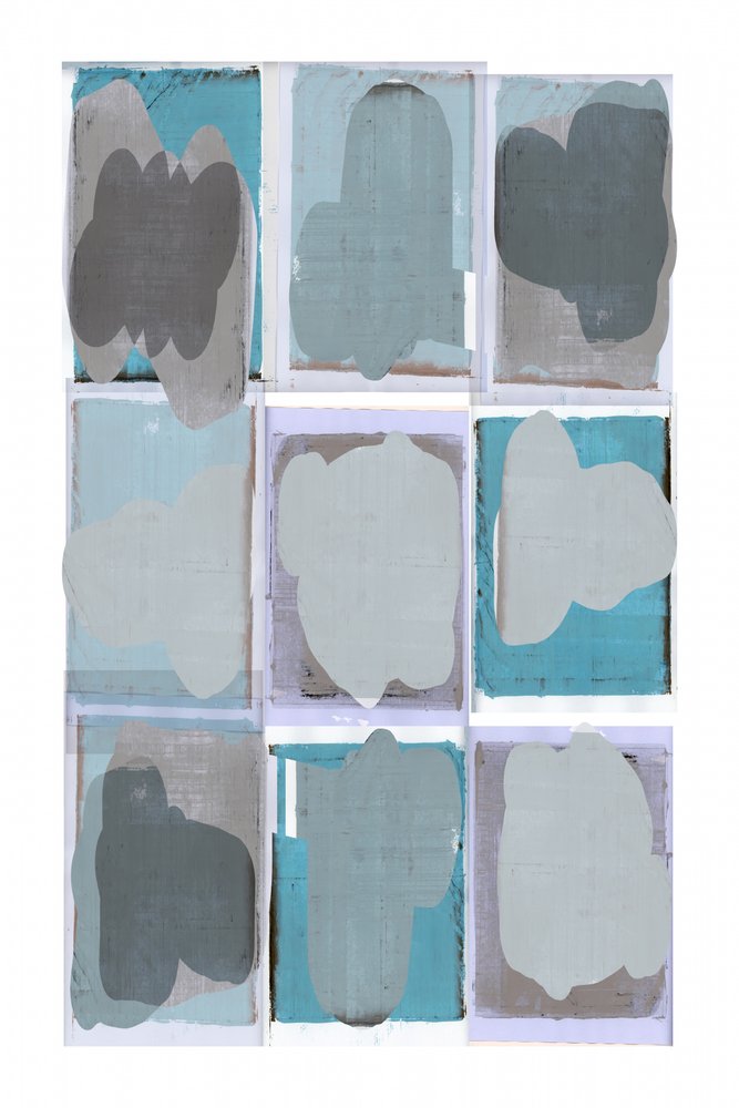 Forme astratte grigio-blu da cartissi