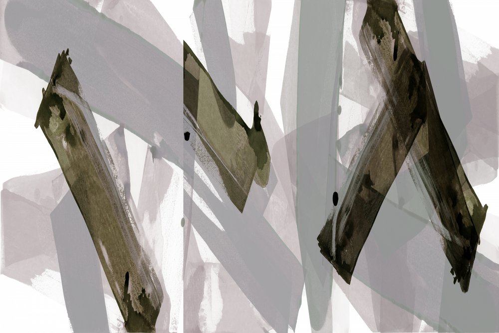 Tratti astratti in grigio oliva da cartissi