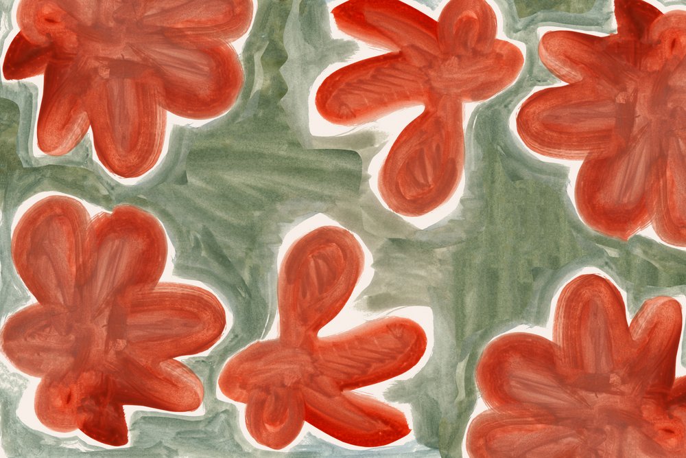 Motivo floreale rosso astratto da cartissi