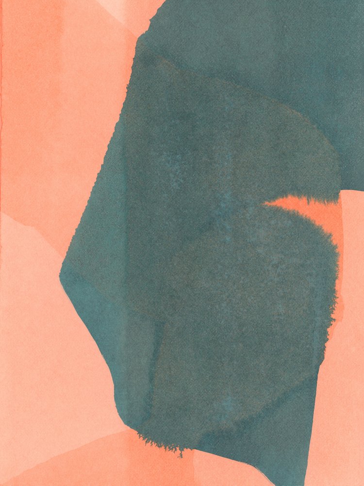 Abstract Teal Coral Wash da cartissi