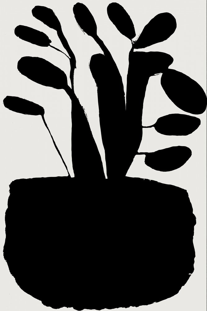 Sagoma botanica nera da cartissi