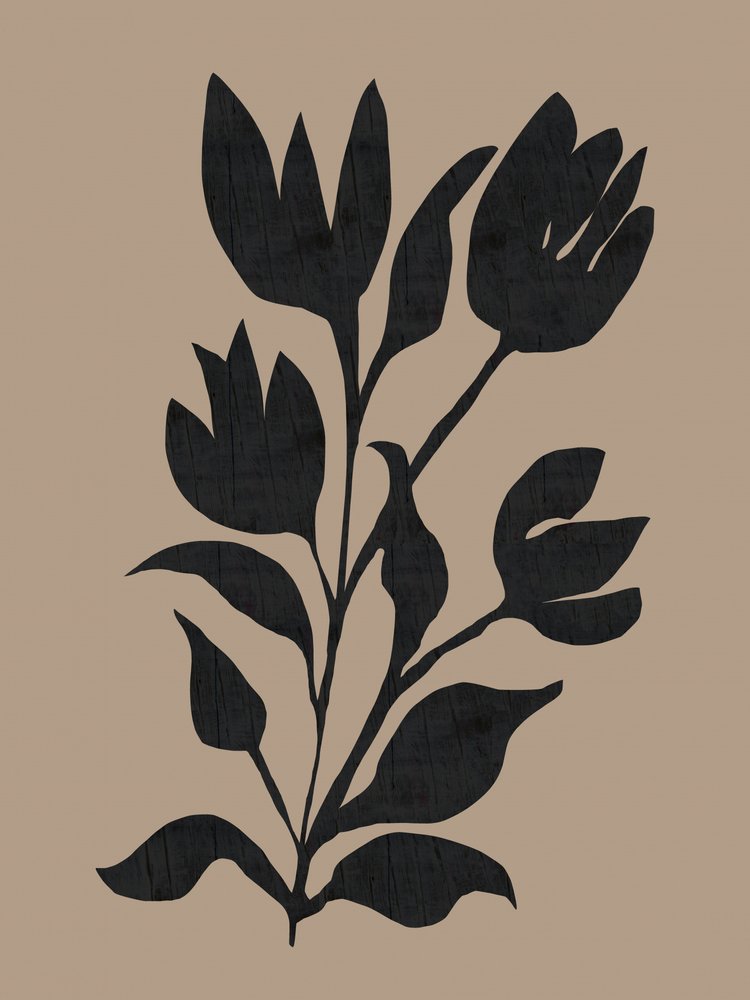 Sagoma botanica nera da cartissi