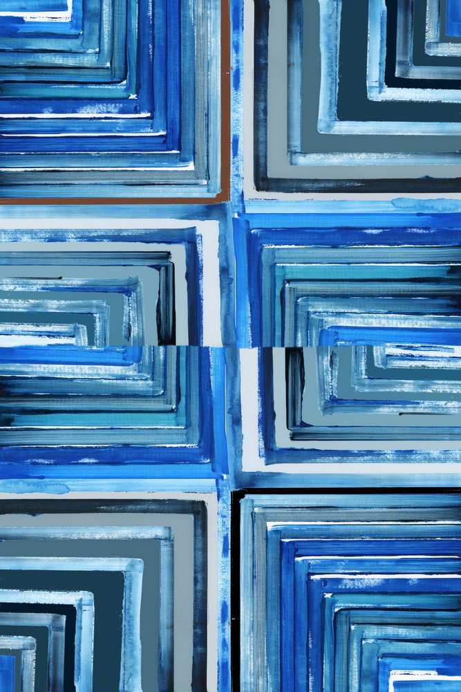 Flusso geometrico blu da cartissi