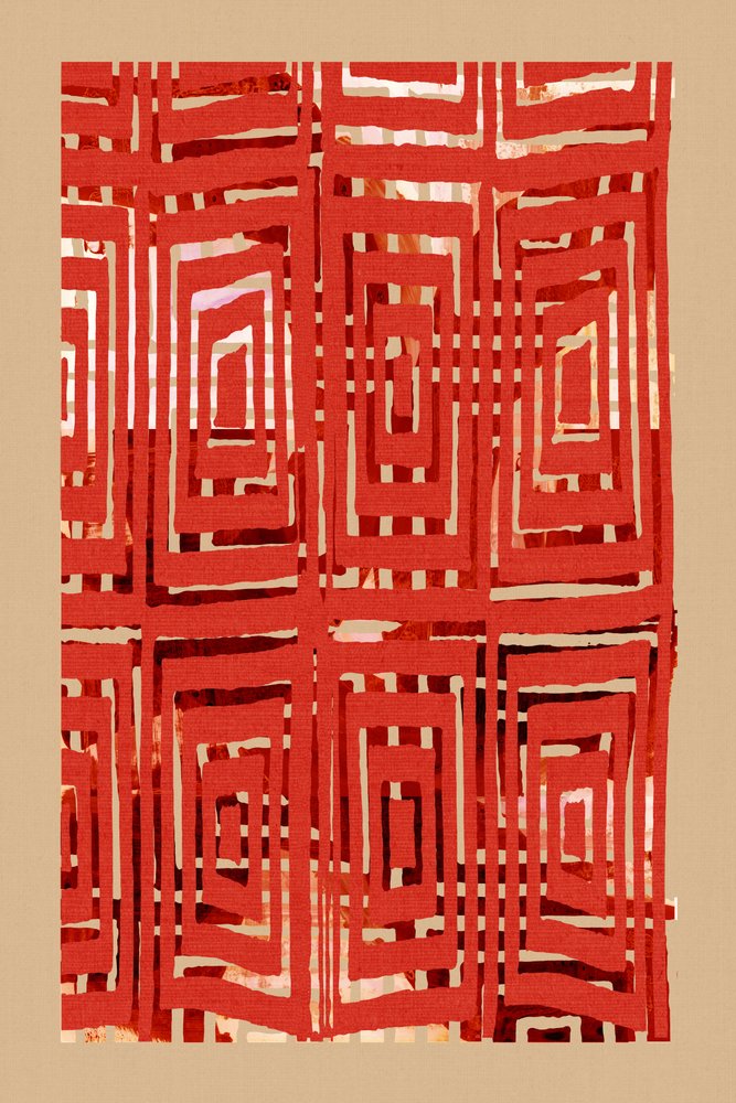 Geometria in rosso intenso da cartissi