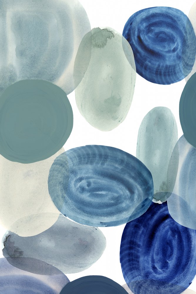 Forme tranquille in blu e verde da cartissi