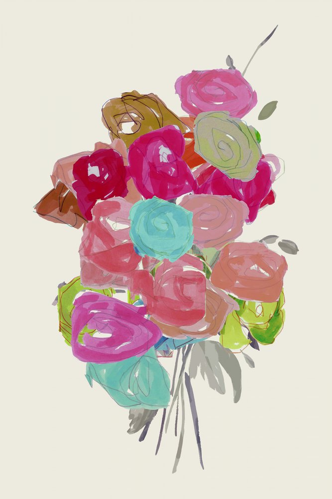 Bouquet astratto dai colori vivaci da cartissi