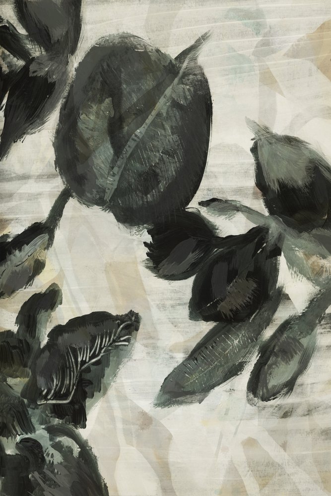 Foglie botaniche scure da cartissi