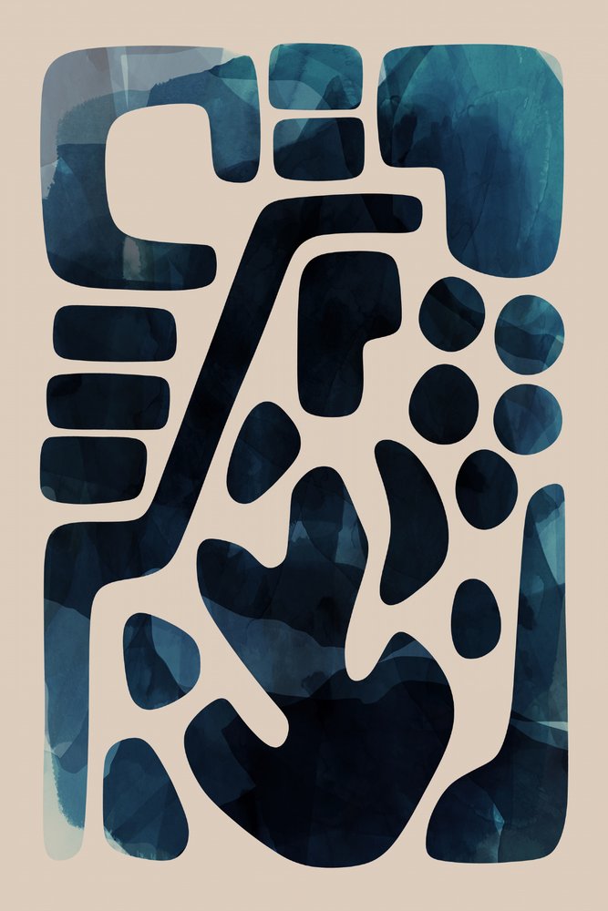 Forme fluide in blu intenso da cartissi