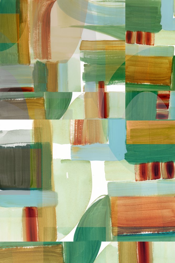 Pittura a blocchi con colori terrosi da cartissi