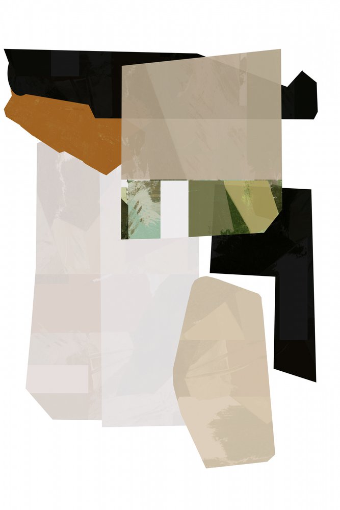 Collage geometrico dai toni terrosi da cartissi