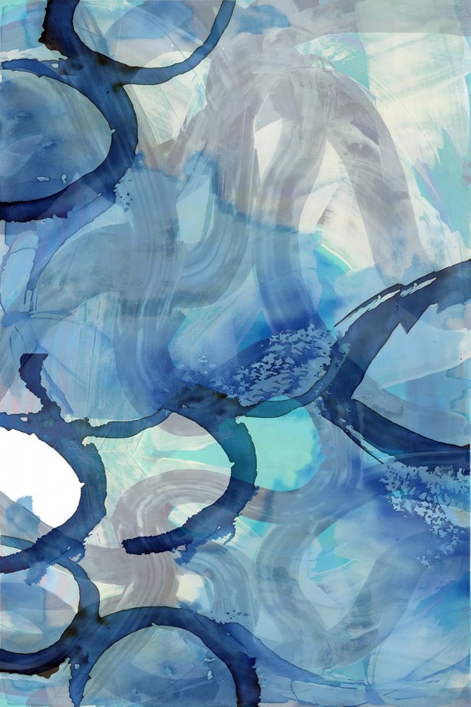 Astratto in blu fluido da cartissi