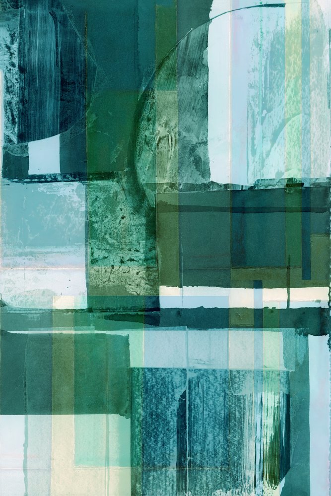 Astratto verde e blu a strati da cartissi