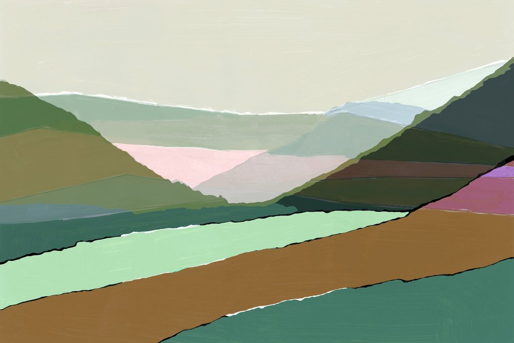 Paesaggio moderno a strati da cartissi