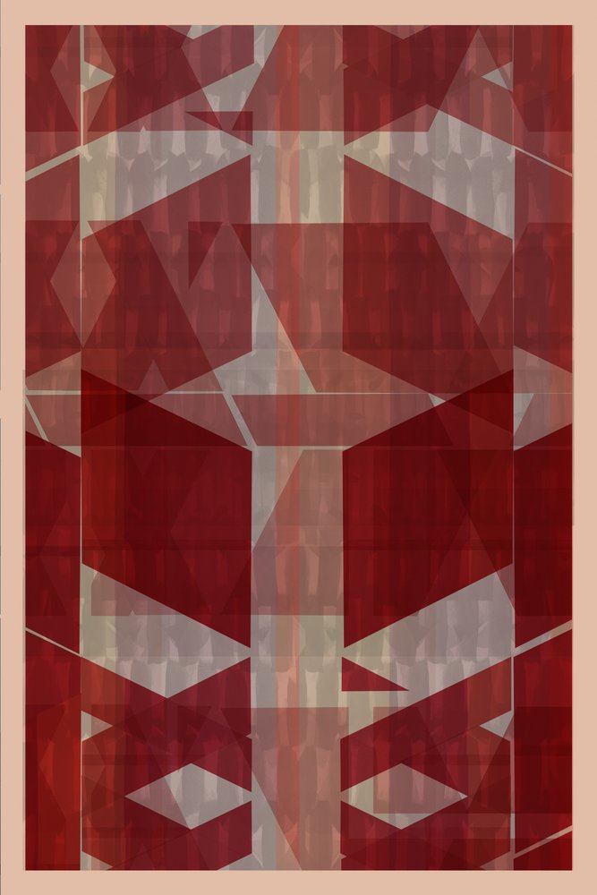 Geometria moderna in rosso da cartissi