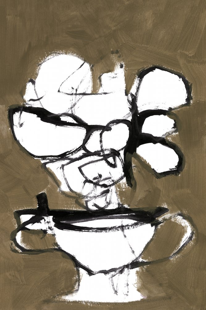 Vaso floreale monocromatico da cartissi