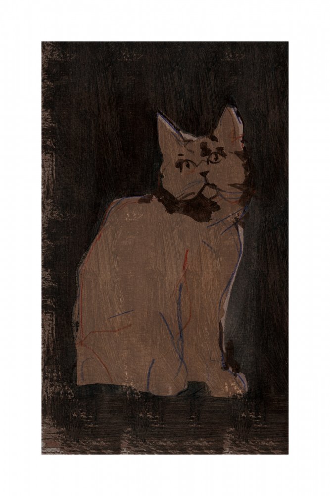 Ritratto di un gatto malinconico da cartissi