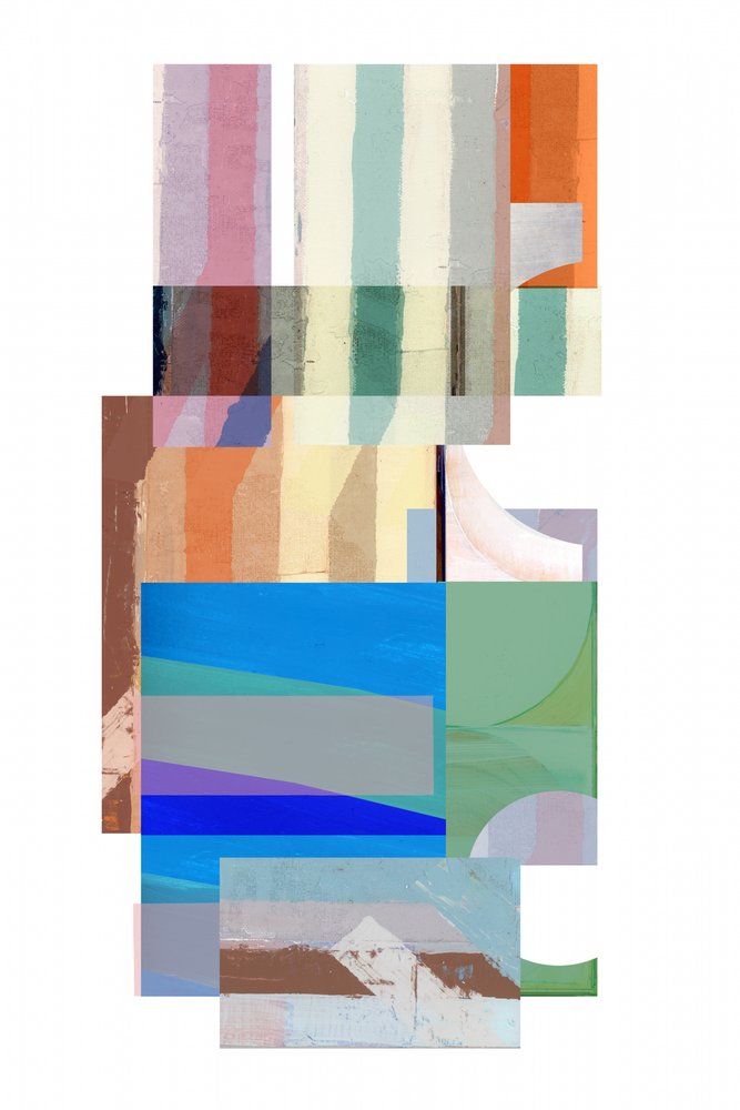 Collage geometrico dai toni tenui da cartissi