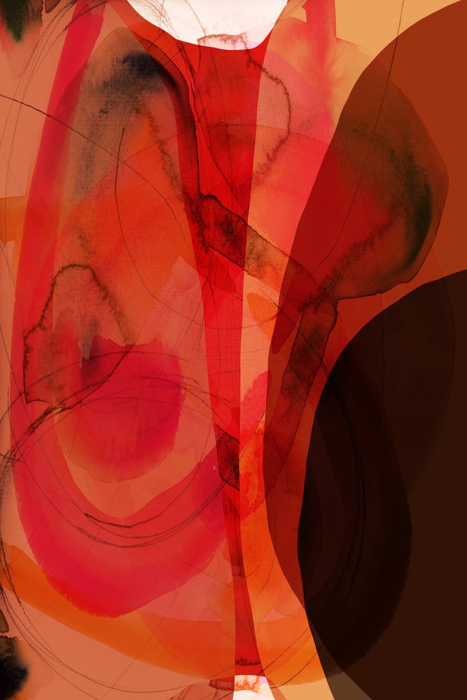 Flusso astratto rosso arancio da cartissi