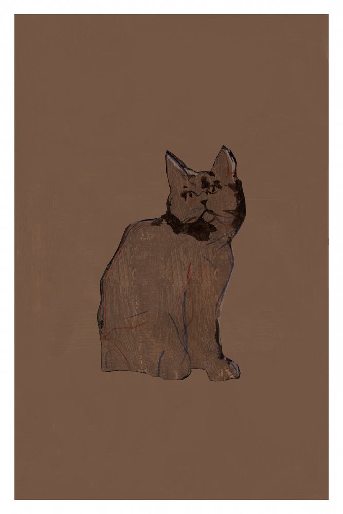 Gatto marrone tranquillo da cartissi