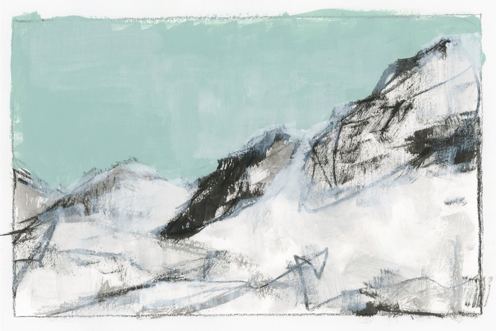 Astratto "Montagna innevata" da cartissi