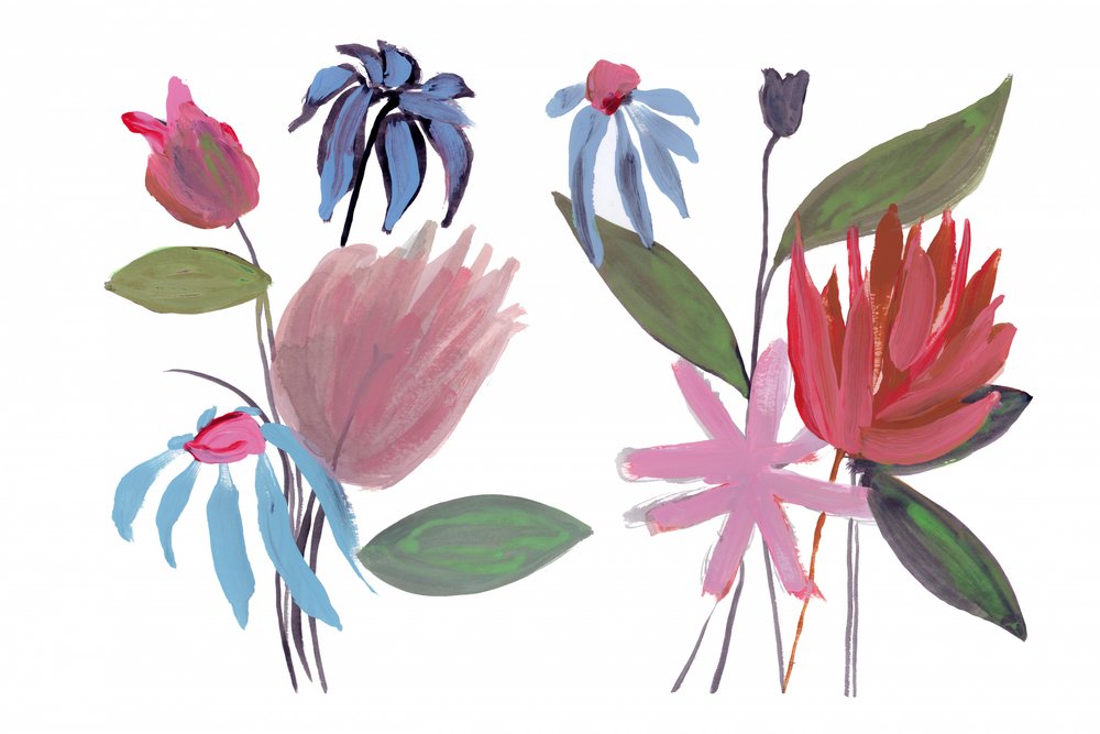 Fiori astratti dai colori vivaci da cartissi